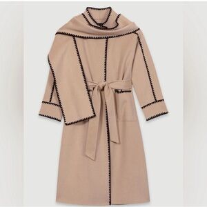 Tan Coat with Black Trim